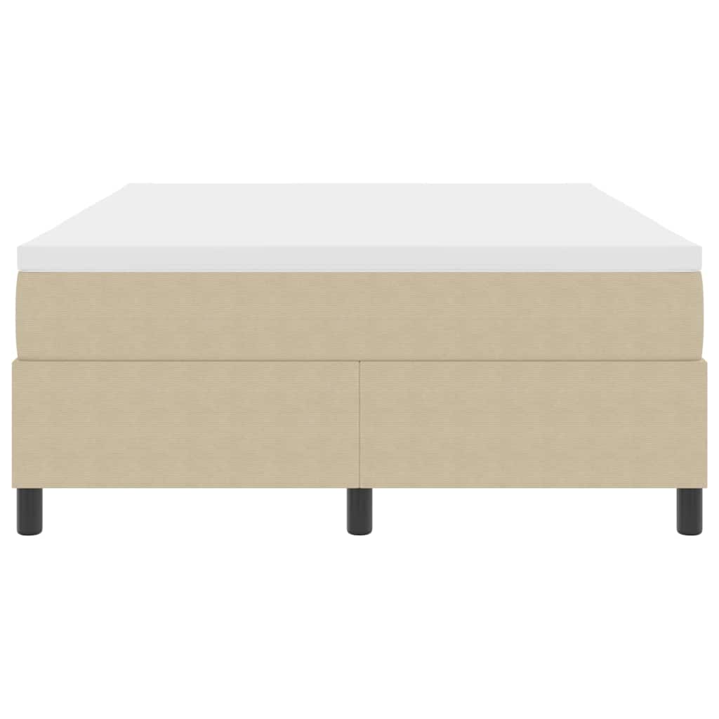 Boxspringbed Lichtgrijs en wit. 160 x 200 cm Katoen Stof