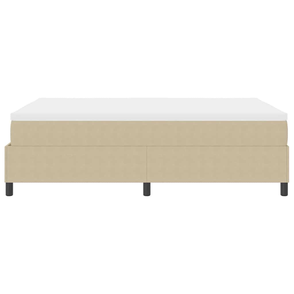 Boxspringbed Lichtgrijs en wit. 160 x 200 cm Katoen Stof