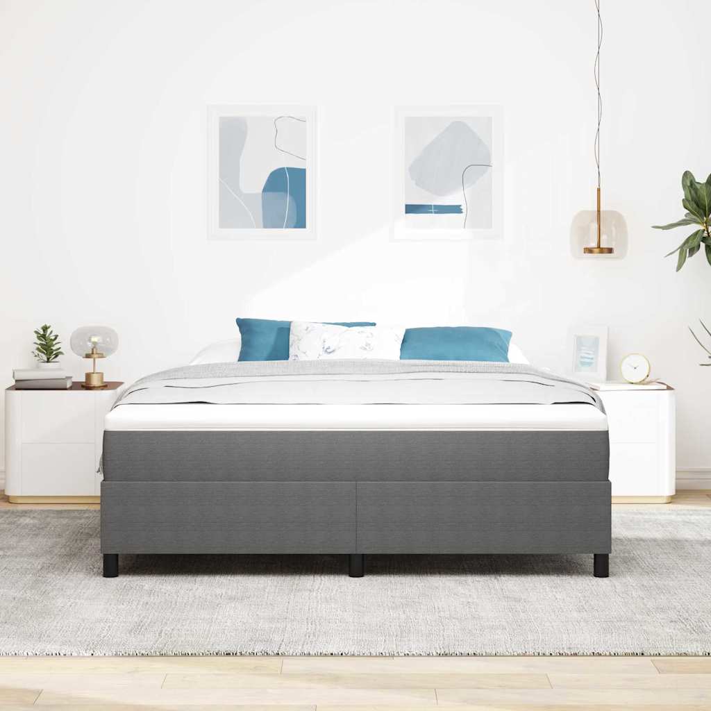 Boxspringbed Lichtgrijs en wit. 180 x 200 cm Katoen Stof is nu te koop bij PeponiXL, paradijselijk wonen!