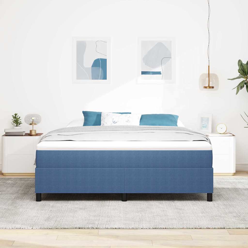 Boxspringbed Blauw en Wit 180 x 200 cm Katoen Stof is nu te koop bij PeponiXL, paradijselijk wonen!