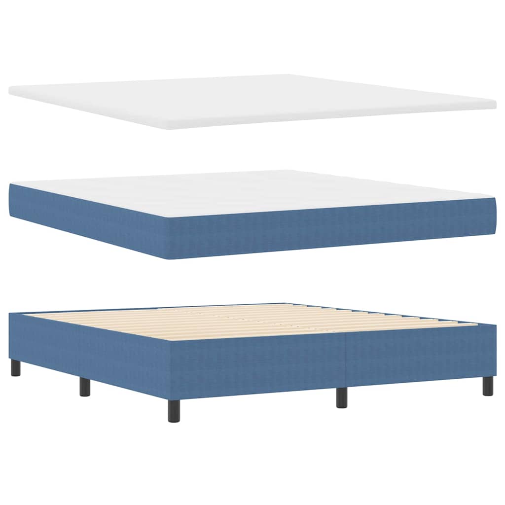 Boxspringbed Blauw en Wit 180 x 200 cm Katoen Stof is nu te koop bij PeponiXL, paradijselijk wonen!