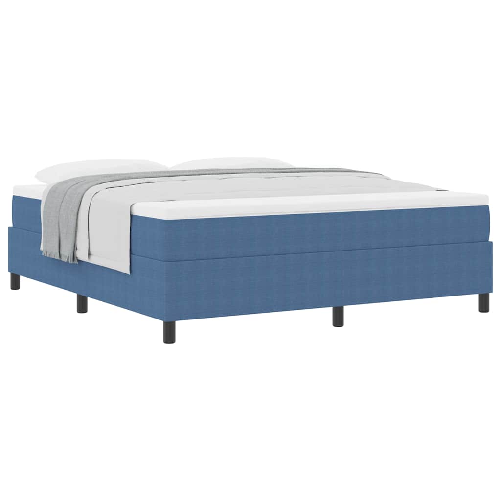 Boxspringbed Blauw en Wit 180 x 200 cm Katoen Stof is nu te koop bij PeponiXL, paradijselijk wonen!