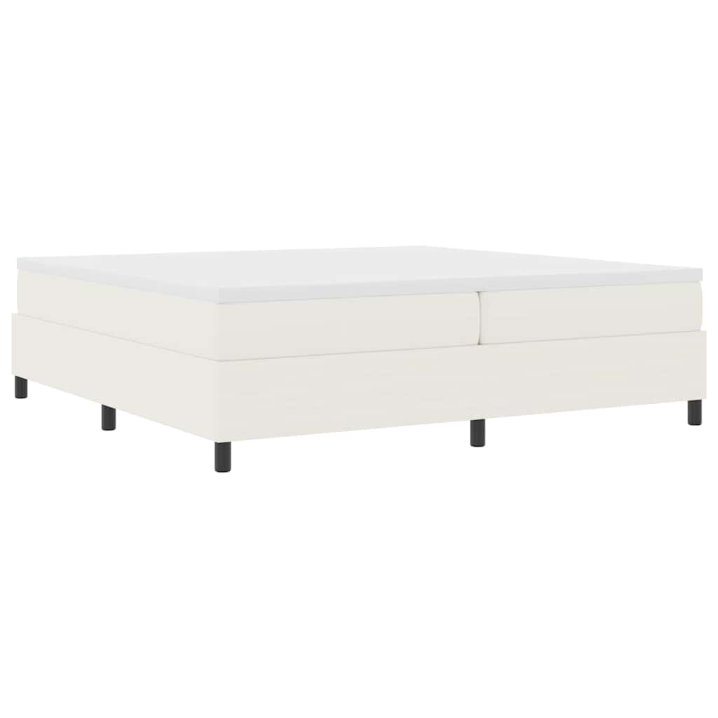 Boxspringbed Crème en Wit 200 x 200 cm Katoen Stof is nu te koop bij PeponiXL, paradijselijk wonen!
