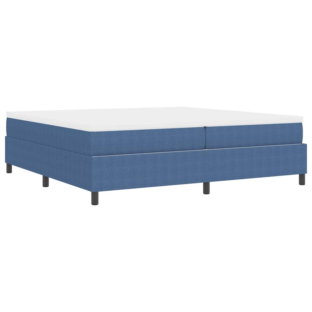 Boxspringbed Blauw en Wit 200 x 200 cm Katoen Stof is nu te koop bij PeponiXL, paradijselijk wonen!