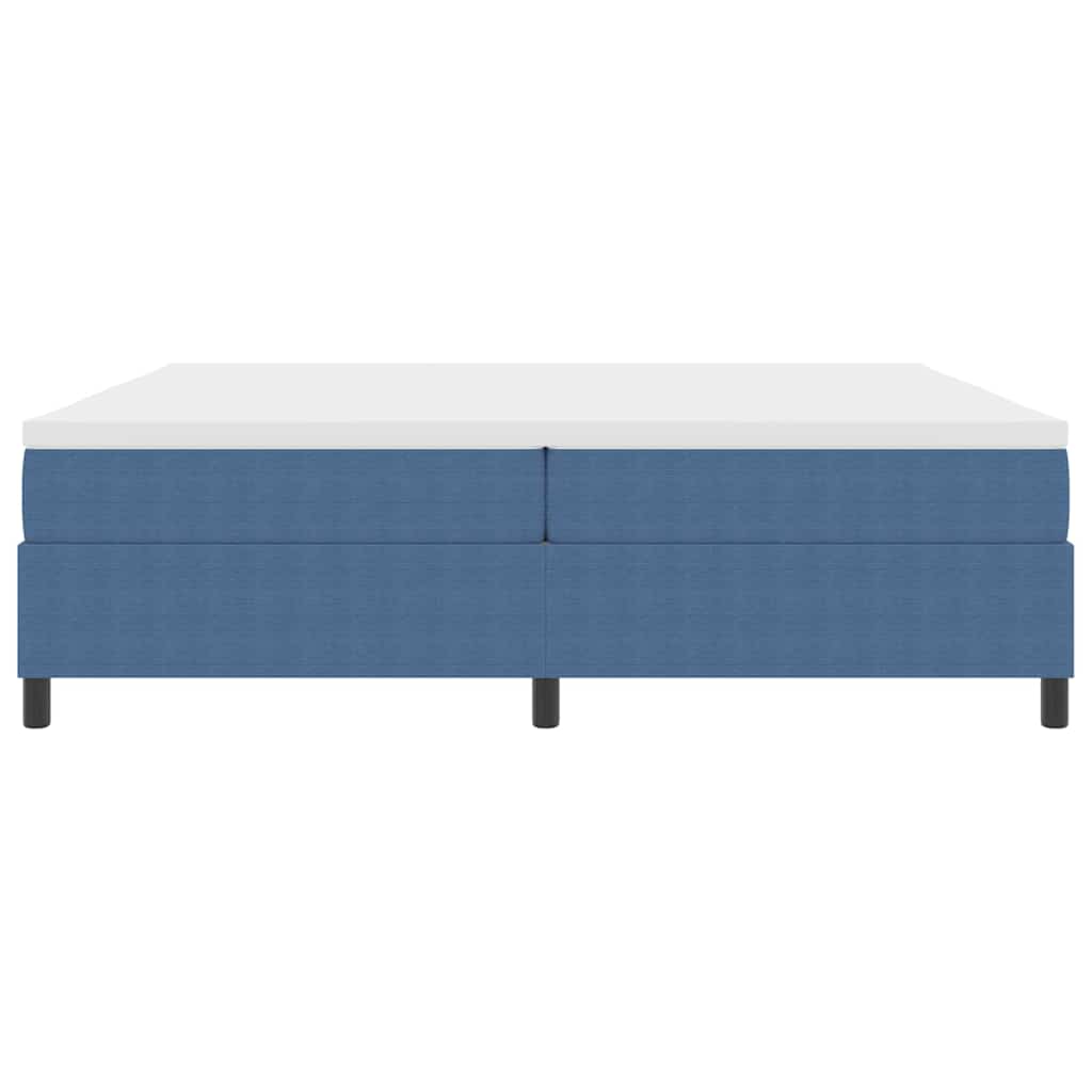 Boxspringbed Blauw en Wit 200 x 200 cm Katoen Stof is nu te koop bij PeponiXL, paradijselijk wonen!