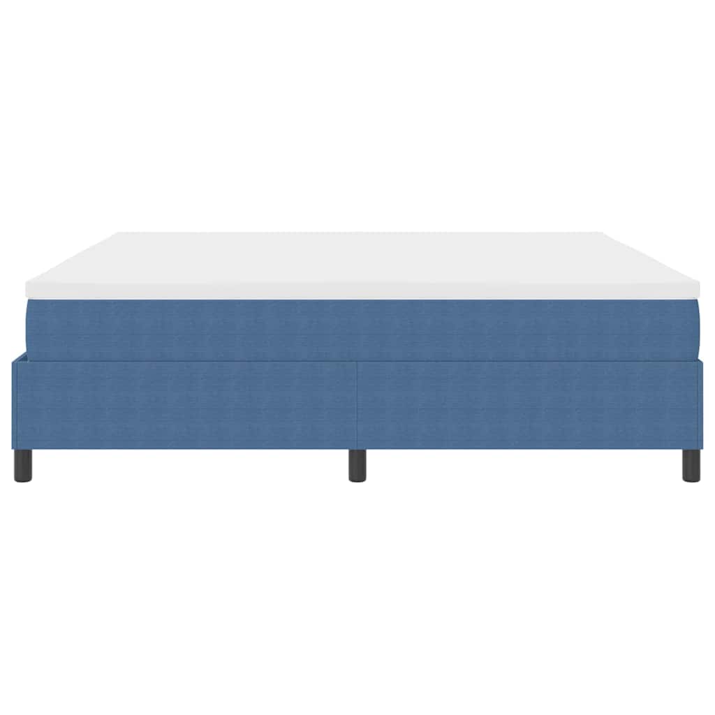 Boxspringbed Blauw en Wit 200 x 200 cm Katoen Stof is nu te koop bij PeponiXL, paradijselijk wonen!
