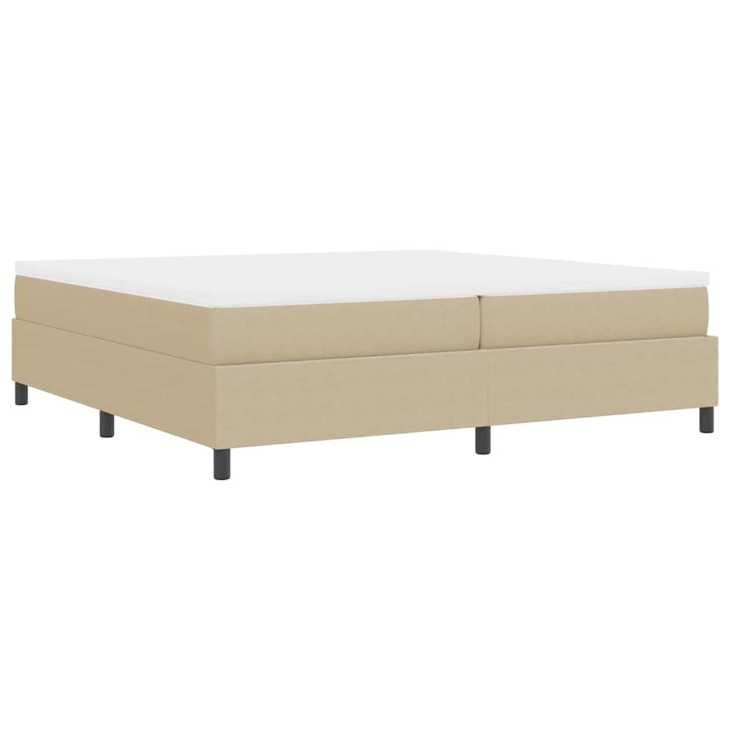 Boxspringbed Lichtgrijs en wit. 200 x 200 cm Katoen Stof is nu te koop bij PeponiXL, paradijselijk wonen!