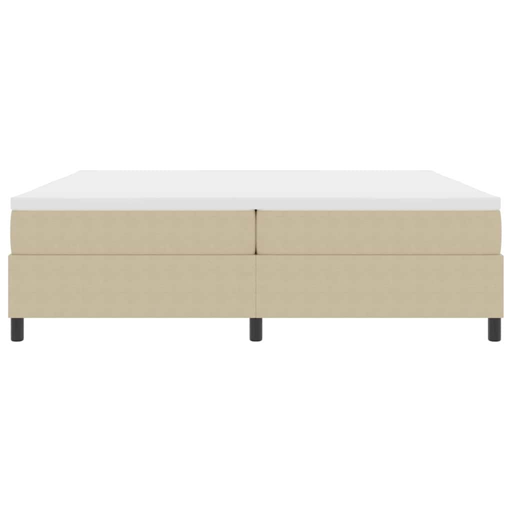 Boxspringbed Lichtgrijs en wit. 200 x 200 cm Katoen Stof is nu te koop bij PeponiXL, paradijselijk wonen!