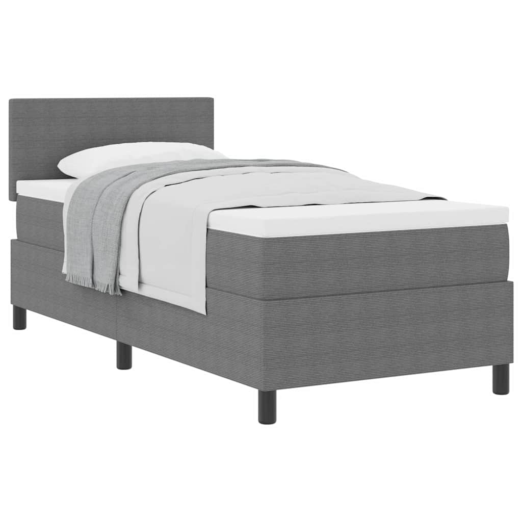 Boxspringbed Lichtgrijs en wit. 80 x 200 cm Katoen Stof is nu te koop bij PeponiXL, paradijselijk wonen!