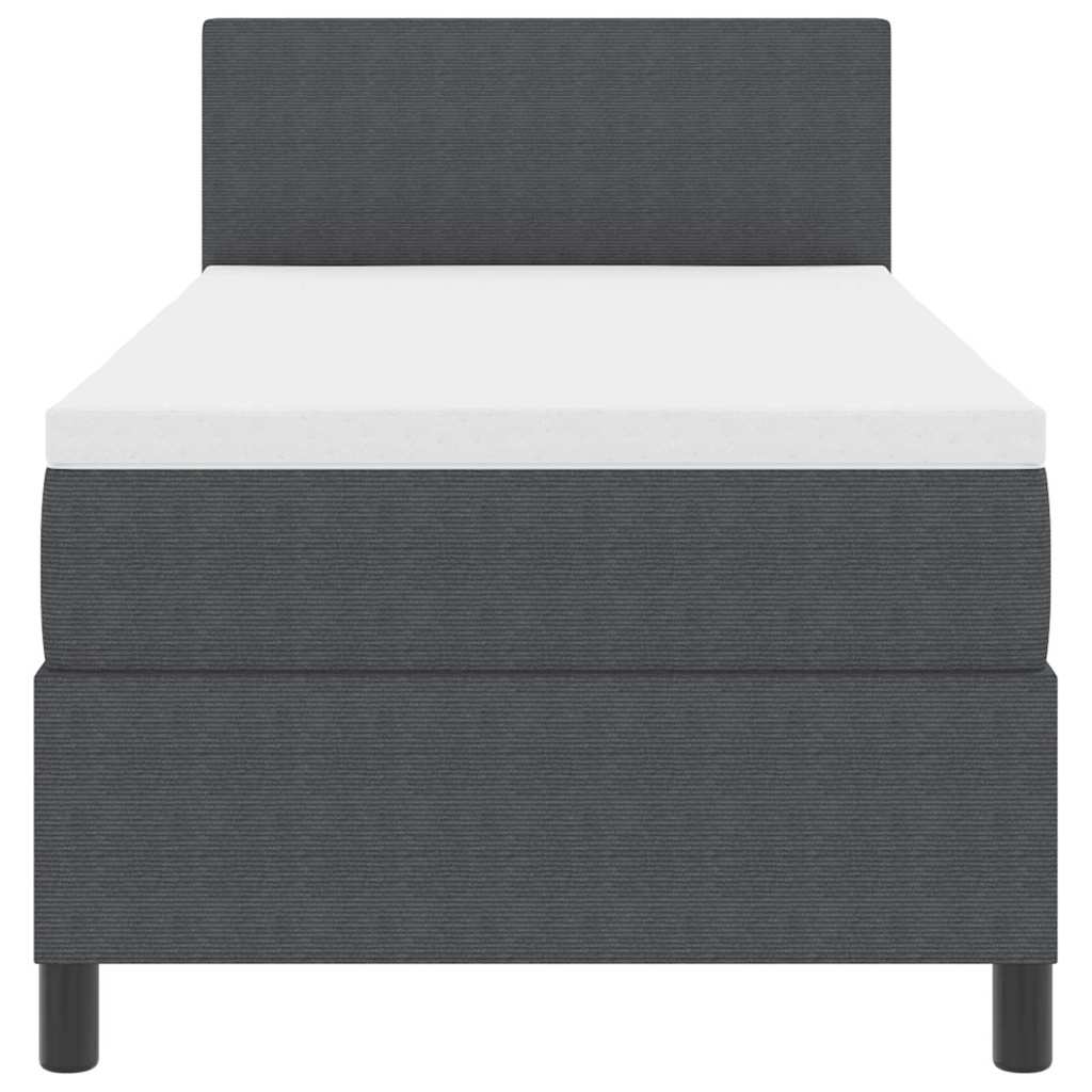 Boxspringbed Donkergrijs en Wit 80 x 200 cm Katoen Stof is nu te koop bij PeponiXL, paradijselijk wonen!