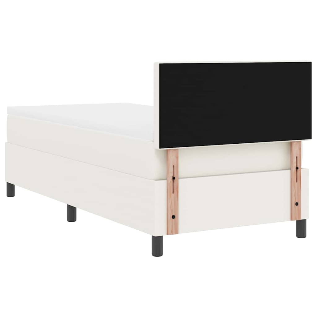 Boxspringbed Crème en Wit 100 x 200 cm Katoen Stof is nu te koop bij PeponiXL, paradijselijk wonen!