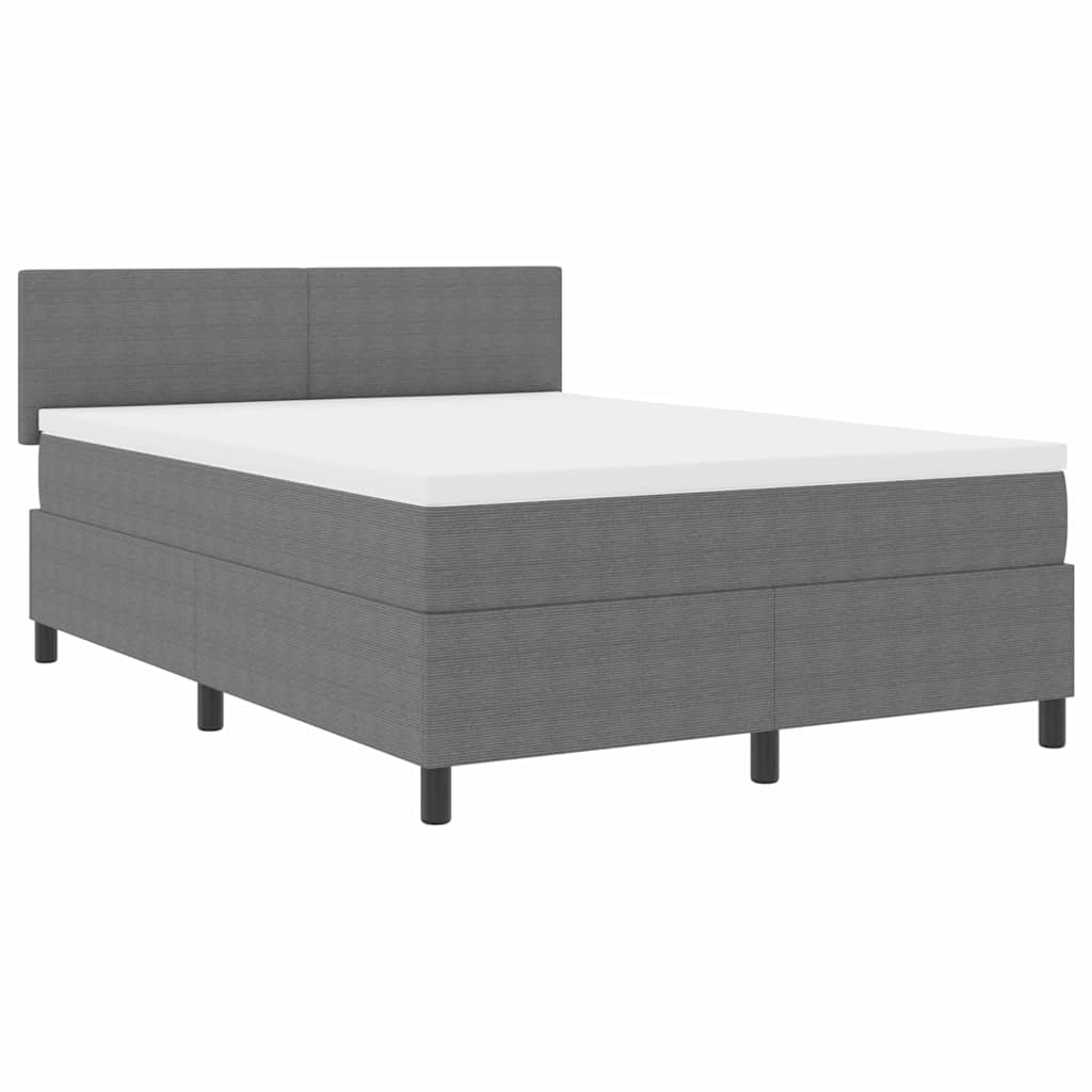 Boxspringbed Lichtgrijs en wit. 140 x 190 cm Katoen Stof is nu te koop bij PeponiXL, paradijselijk wonen!