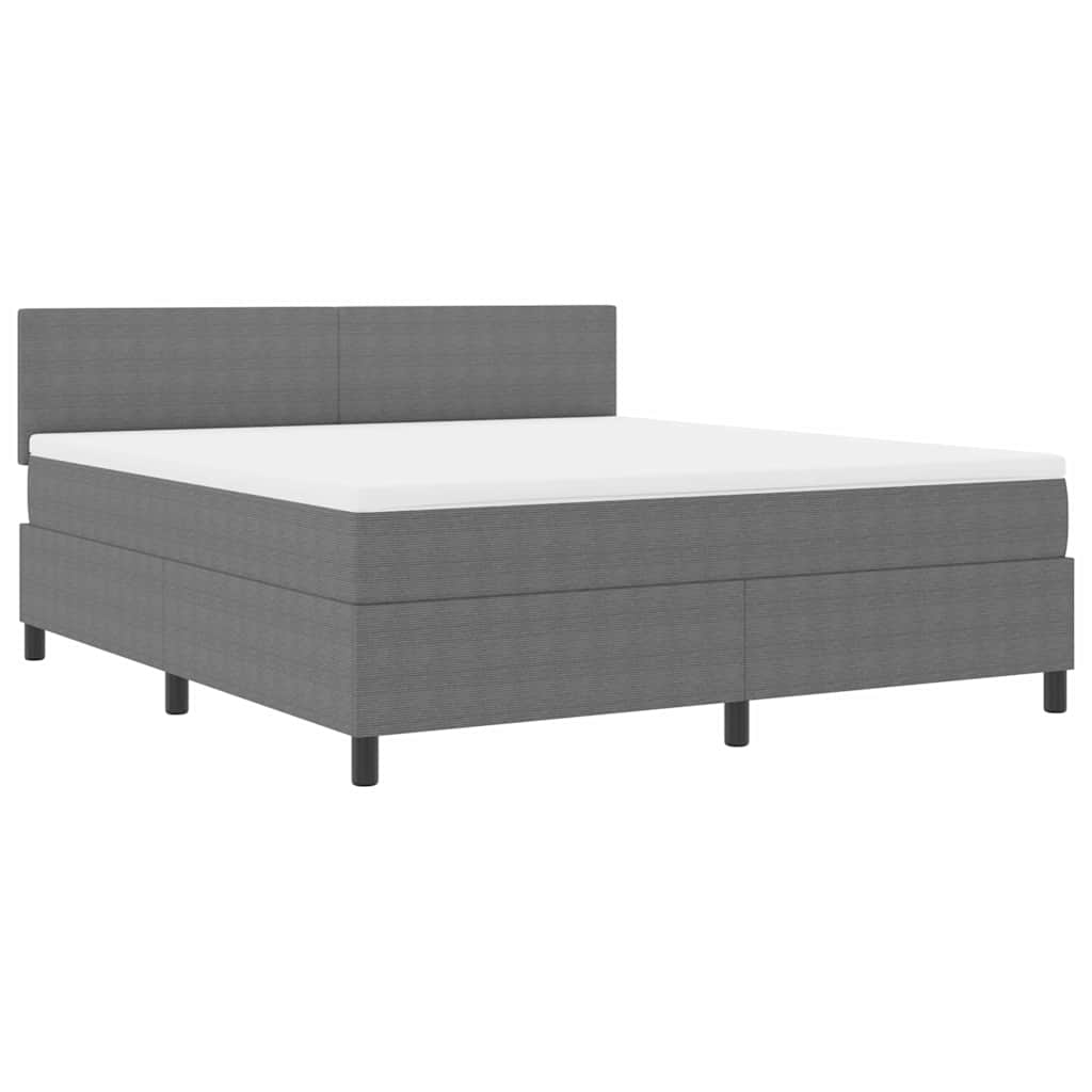 Boxspringbed Lichtgrijs en wit. 180 x 200 cm Katoen Stof