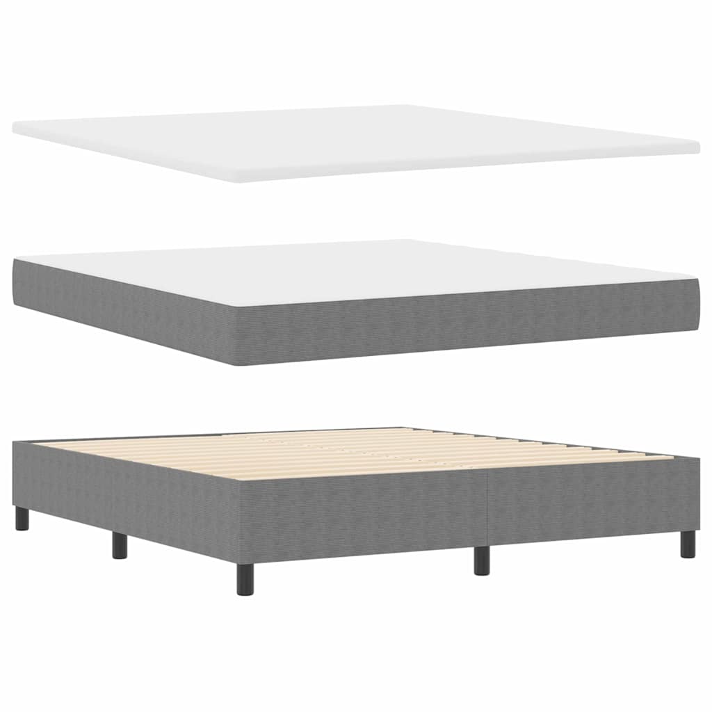 Boxspringbed Lichtgrijs en wit. 180 x 200 cm Katoen Stof