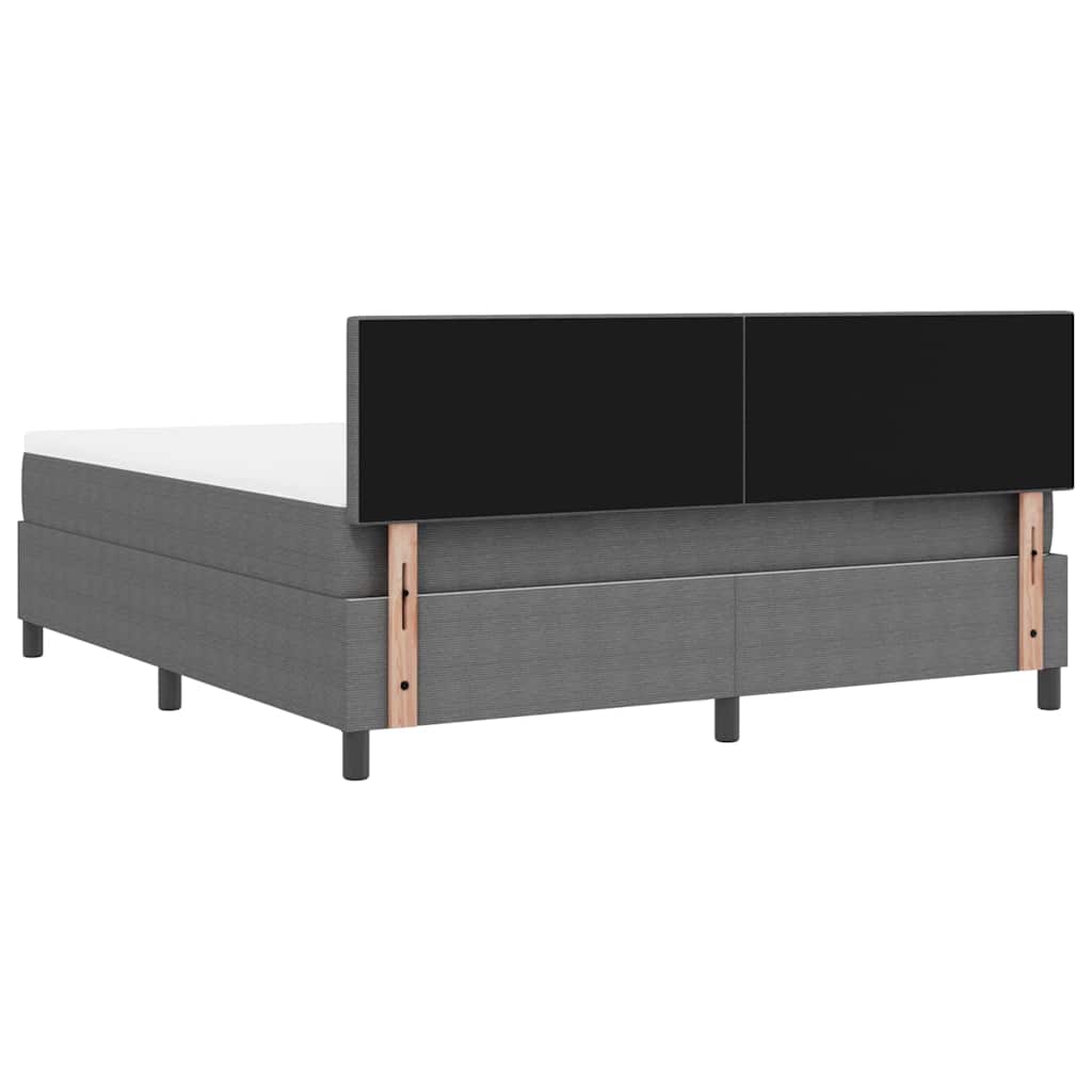 Boxspringbed Lichtgrijs en wit. 180 x 200 cm Katoen Stof