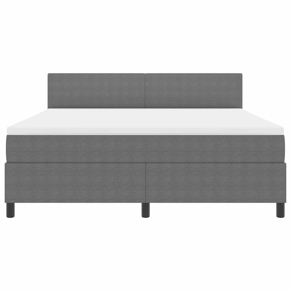 Boxspringbed Lichtgrijs en wit. 180 x 200 cm Katoen Stof
