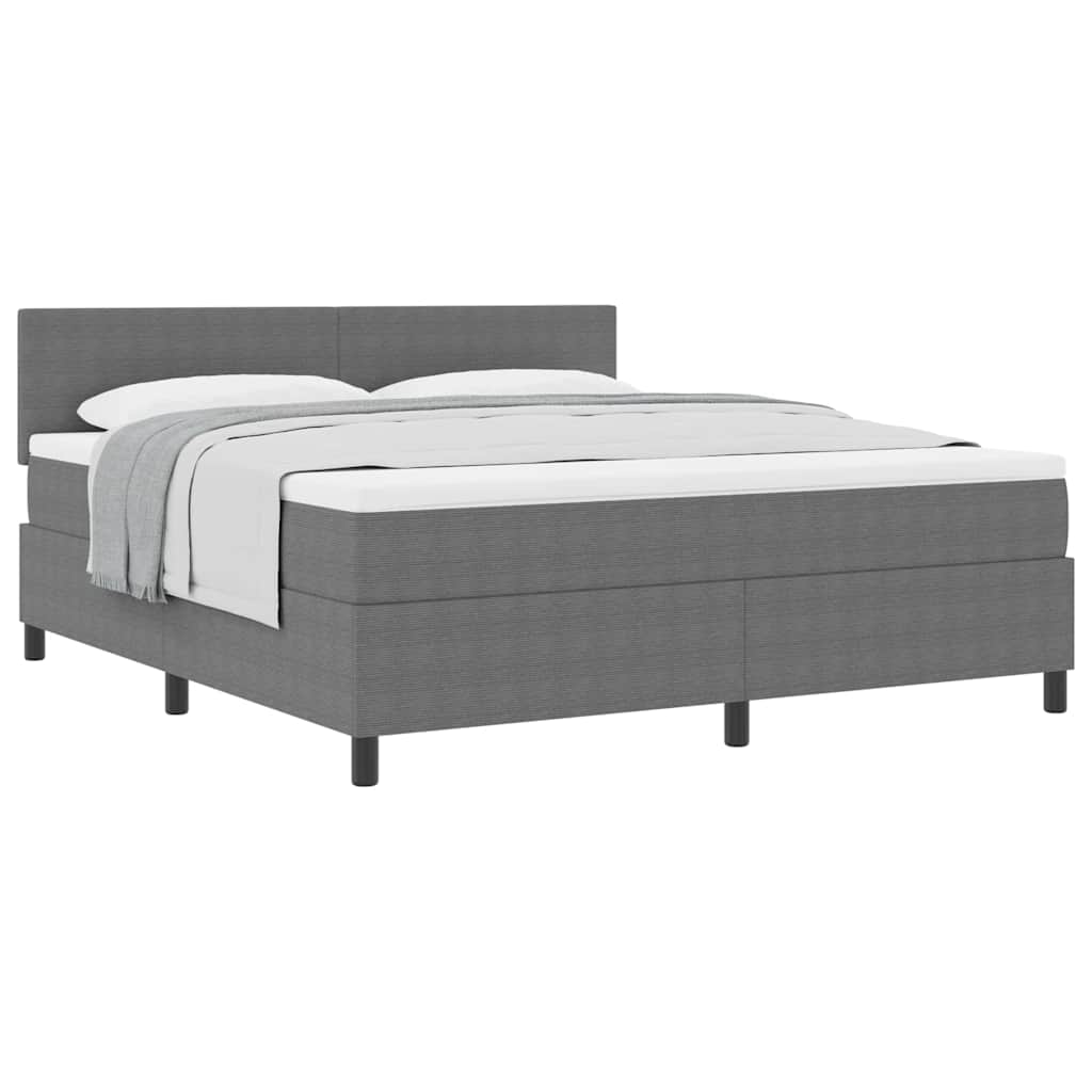 Boxspringbed Lichtgrijs en wit. 180 x 200 cm Katoen Stof