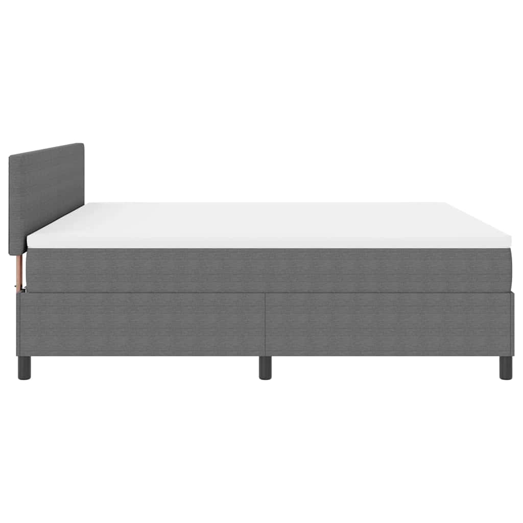 Boxspringbed Lichtgrijs en wit. 180 x 200 cm Katoen Stof