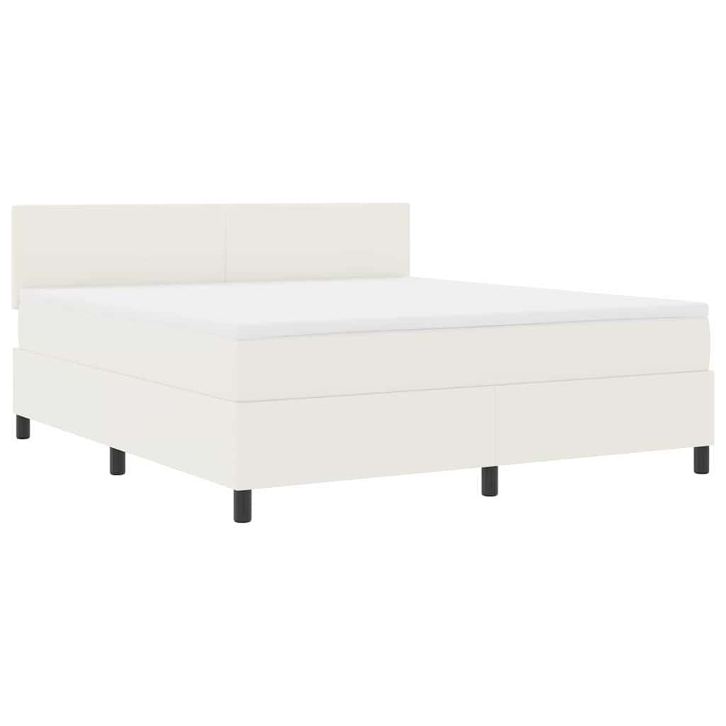 Boxspringbed Crème en Wit 180 x 200 cm Katoen Stof