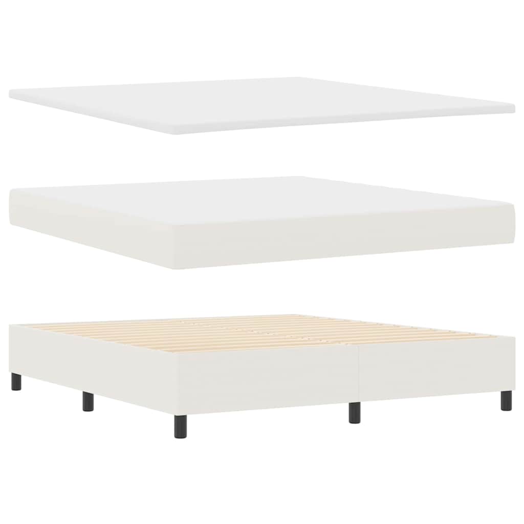 Boxspringbed Crème en Wit 180 x 200 cm Katoen Stof