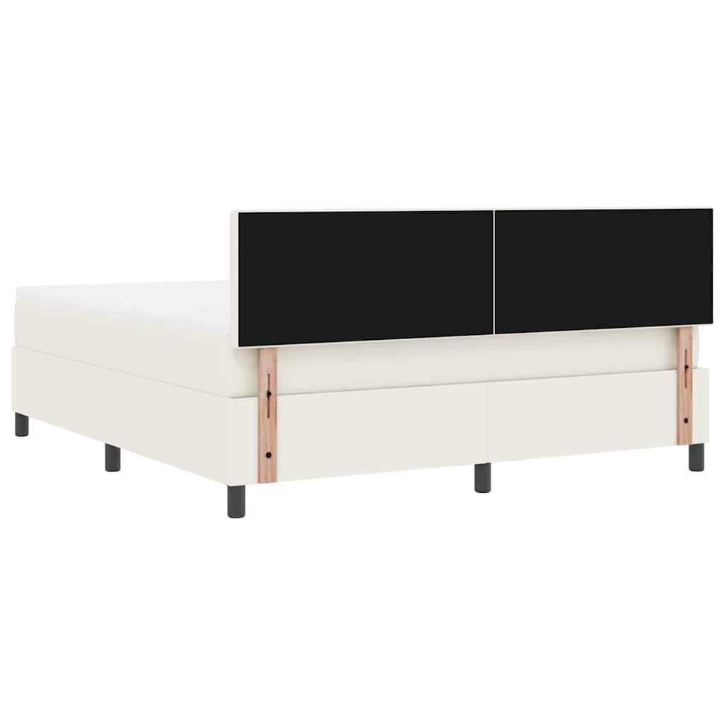 Boxspringbed Crème en Wit 180 x 200 cm Katoen Stof