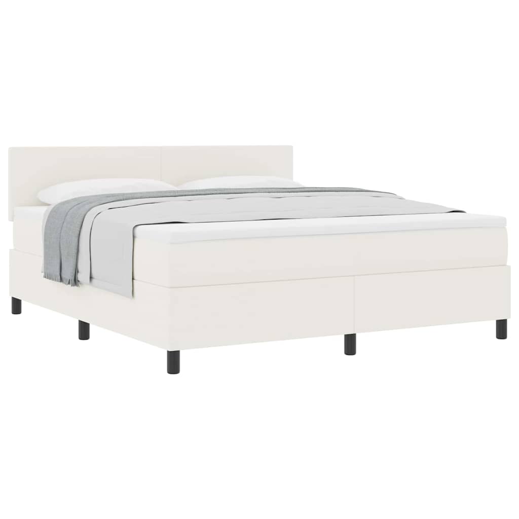 Boxspringbed Crème en Wit 180 x 200 cm Katoen Stof