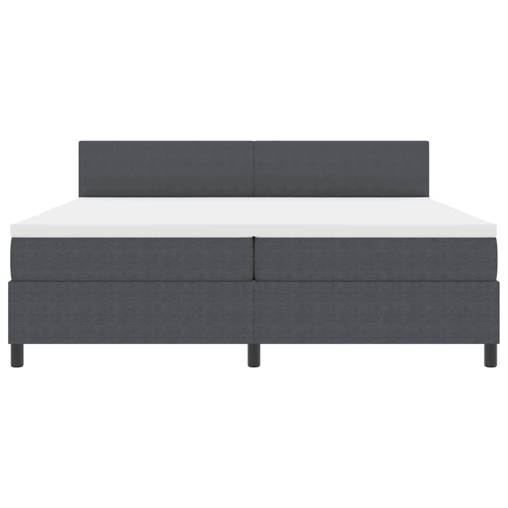 Boxspringbed Donkergrijs en Wit 200 x 200 cm Katoen Stof is nu te koop bij PeponiXL, paradijselijk wonen!