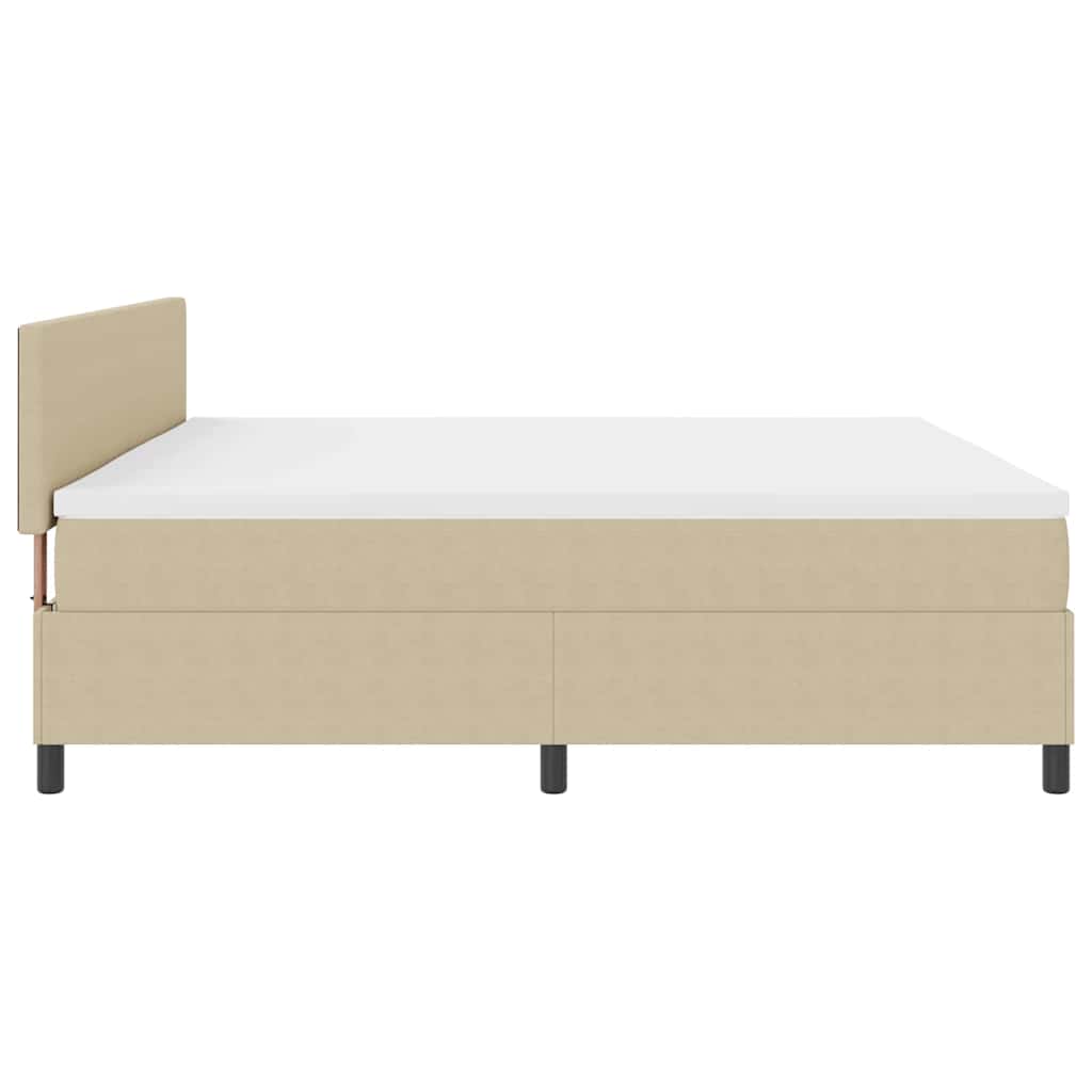 Boxspringbed Lichtgrijs en wit. 200 x 200 cm Katoen Stof is nu te koop bij PeponiXL, paradijselijk wonen!