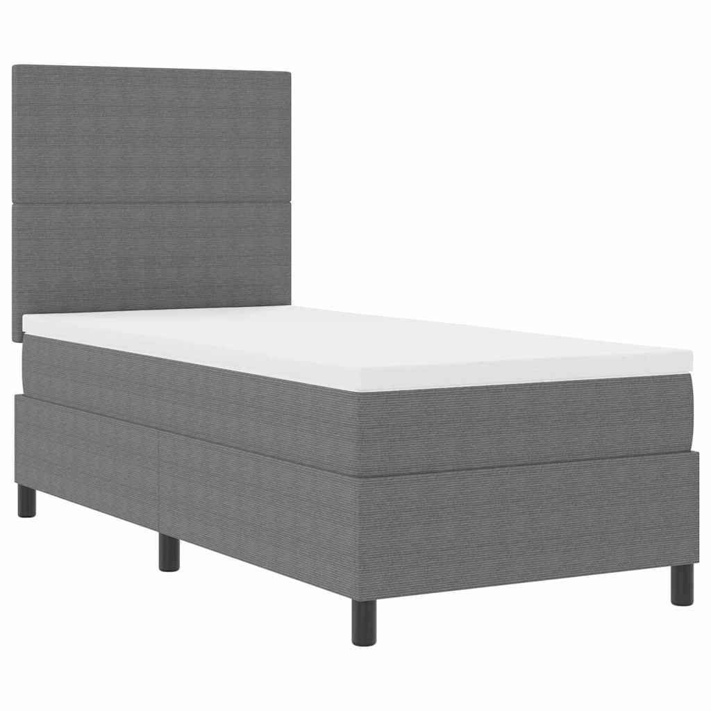 Boxspringbed Lichtgrijs en wit. 80 x 200 cm Katoen Stof is nu te koop bij PeponiXL, paradijselijk wonen!