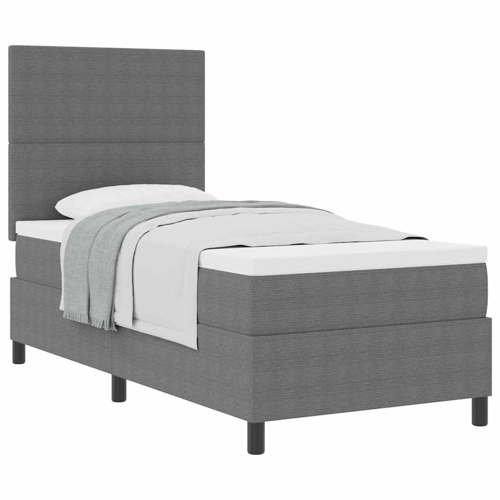 Boxspringbed Lichtgrijs en wit. 80 x 200 cm Katoen Stof is nu te koop bij PeponiXL, paradijselijk wonen!