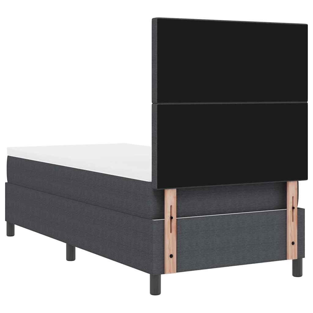 Boxspringbed Donkergrijs en Wit 80 x 200 cm Katoen Stof is nu te koop bij PeponiXL, paradijselijk wonen!