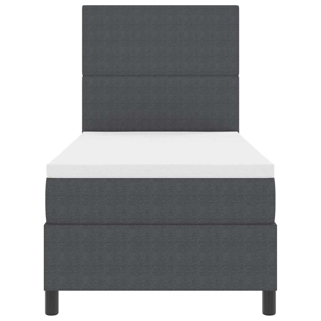 Boxspringbed Donkergrijs en Wit 80 x 200 cm Katoen Stof is nu te koop bij PeponiXL, paradijselijk wonen!