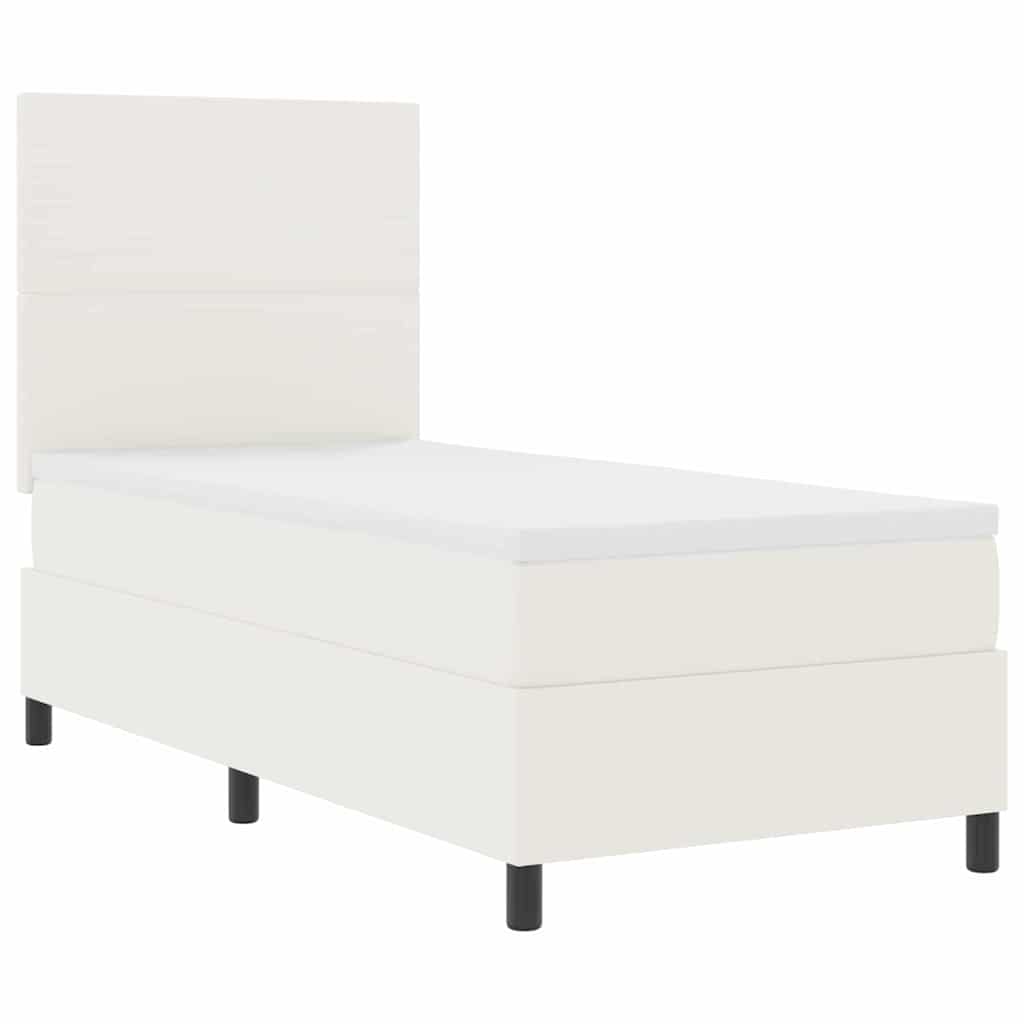 Boxspringbed Crème en Wit 80 x 200 cm Katoen Stof is nu te koop bij PeponiXL, paradijselijk wonen!