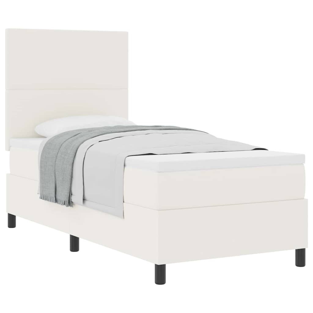Boxspringbed Crème en Wit 80 x 200 cm Katoen Stof is nu te koop bij PeponiXL, paradijselijk wonen!
