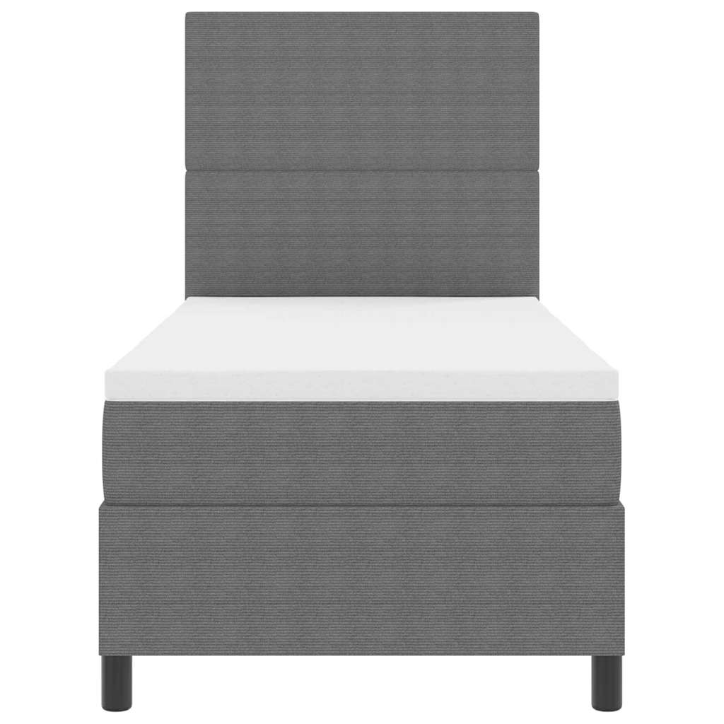 Boxspringbed Lichtgrijs en wit. 90 x 200 cm Katoen Stof is nu te koop bij PeponiXL, paradijselijk wonen!