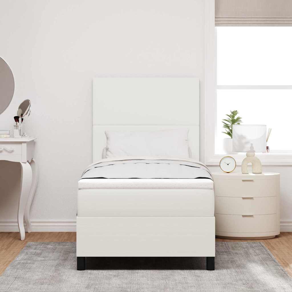 Boxspringbed Crème en Wit 100 x 200 cm Katoen Stof is nu te koop bij PeponiXL, paradijselijk wonen!