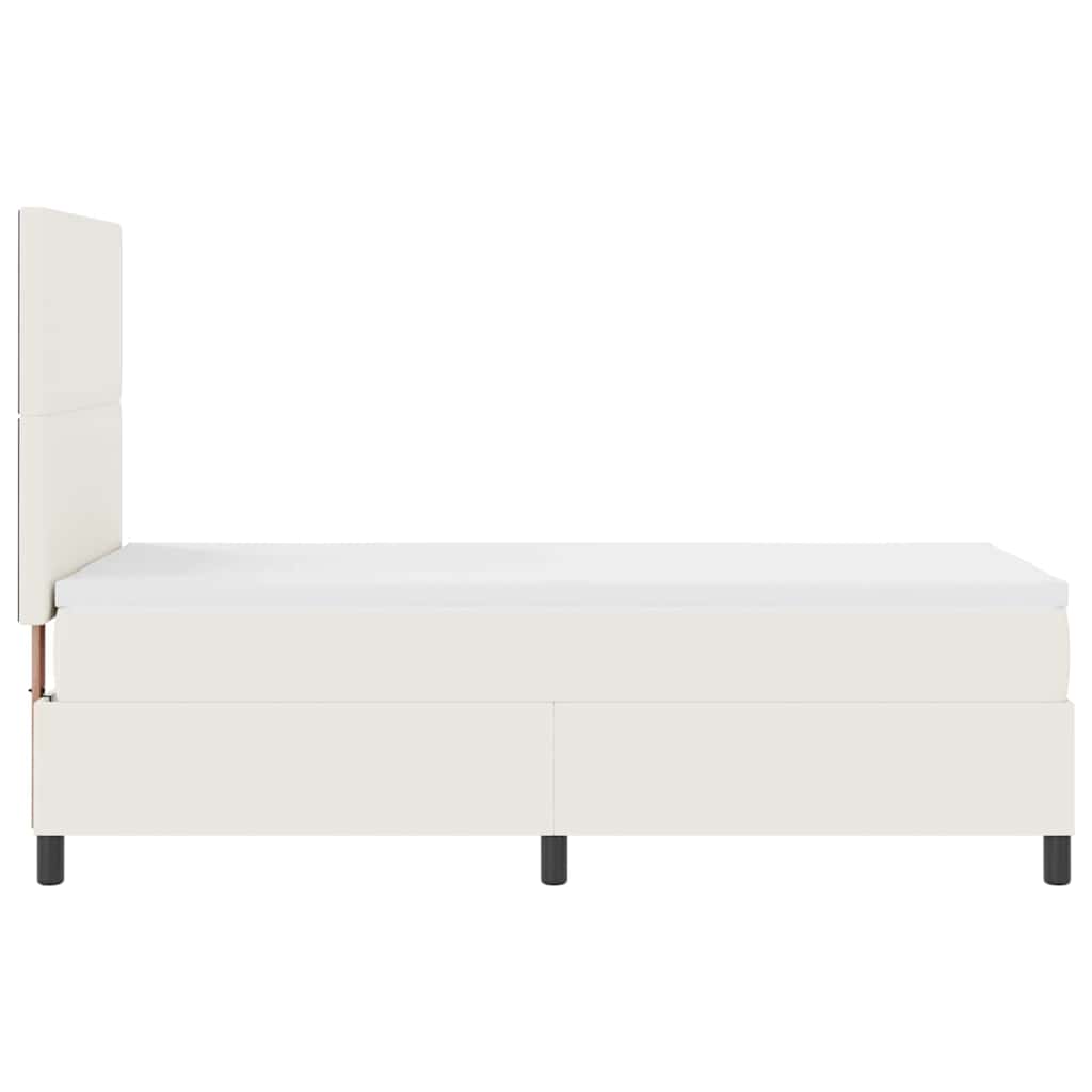 Boxspringbed Crème en Wit 100 x 200 cm Katoen Stof is nu te koop bij PeponiXL, paradijselijk wonen!