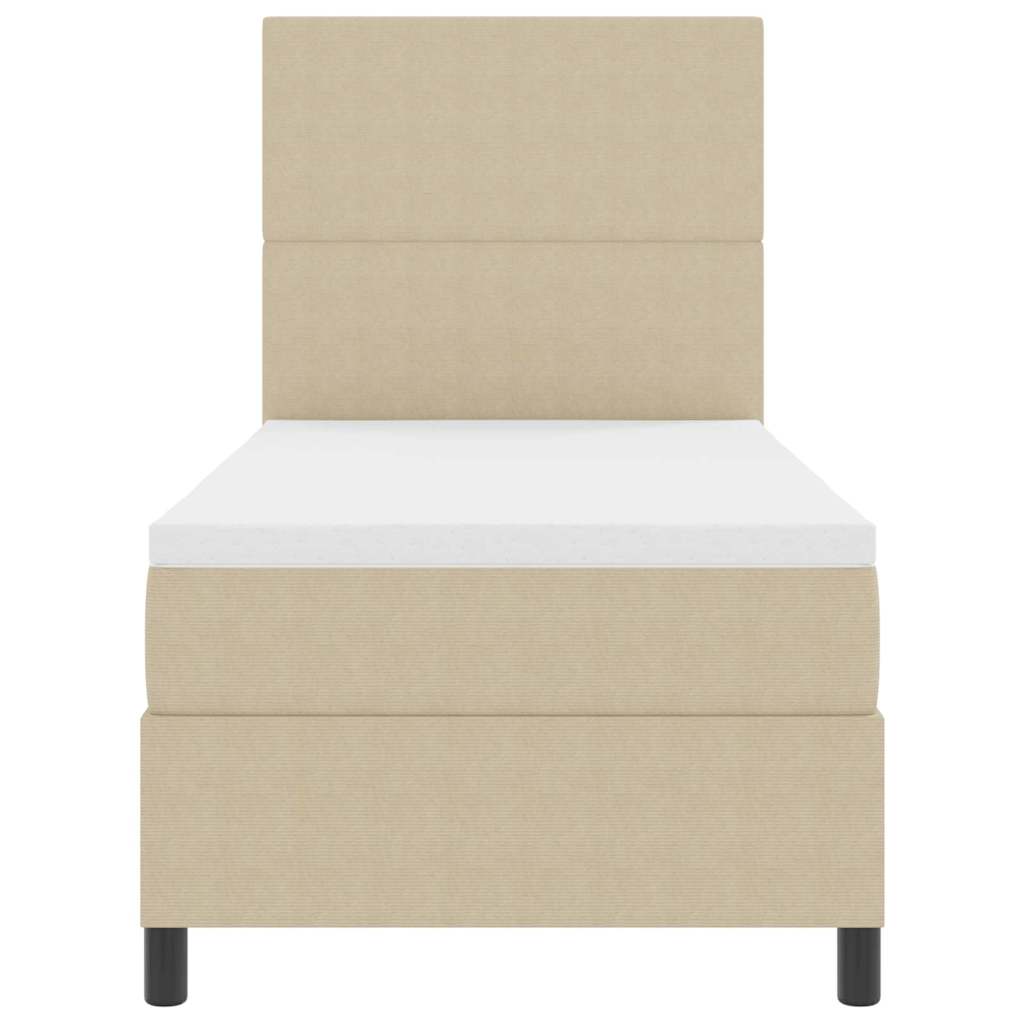 Boxspringbed Lichtgrijs en wit. 100 x 200 cm Katoen Stof is nu te koop bij PeponiXL, paradijselijk wonen!