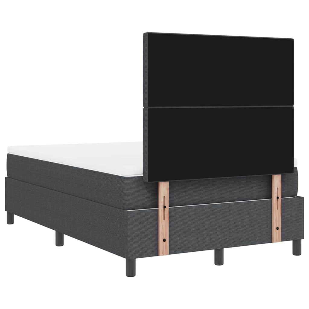Boxspringbed Donkergrijs en Wit 120 x 190 cm Katoen Stof is nu te koop bij PeponiXL, paradijselijk wonen!