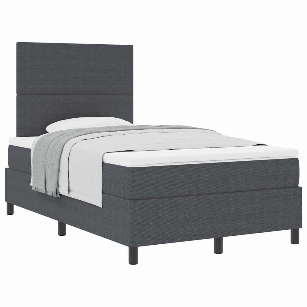 Boxspringbed Donkergrijs en Wit 120 x 190 cm Katoen Stof is nu te koop bij PeponiXL, paradijselijk wonen!
