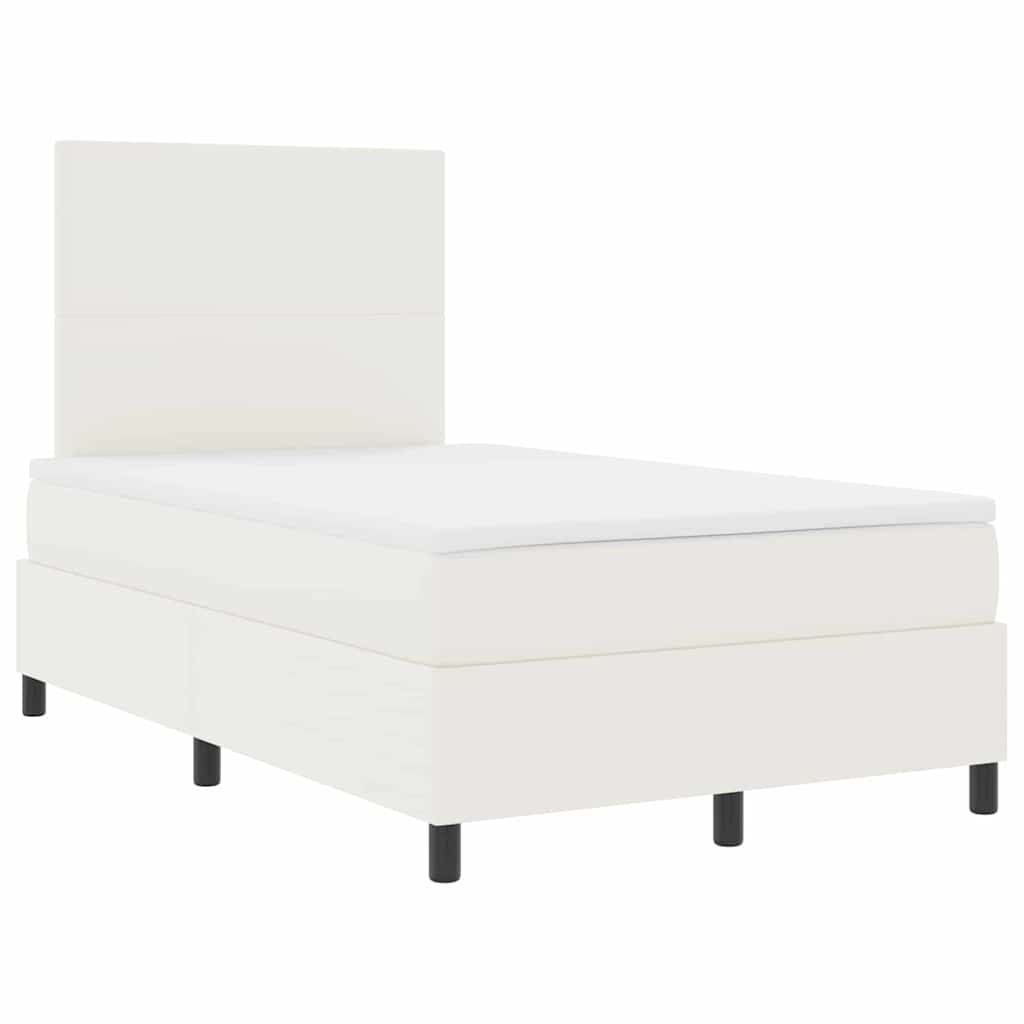 Boxspringbed Crème en Wit 120 x 200 cm Katoen Stof is nu te koop bij PeponiXL, paradijselijk wonen!