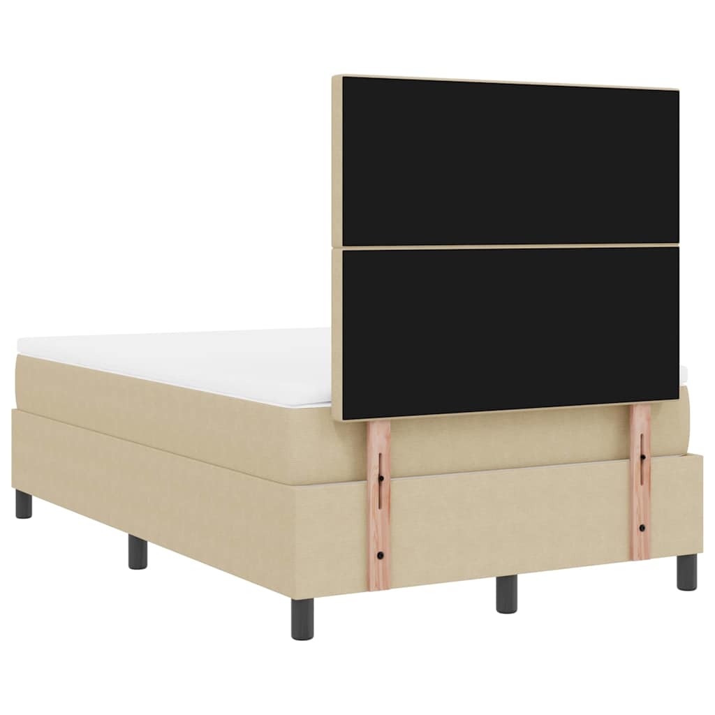 Boxspringbed Lichtgrijs en wit. 120 x 200 cm Katoen Stof