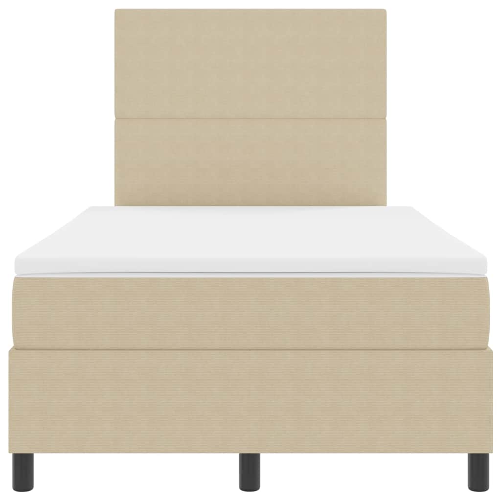 Boxspringbed Lichtgrijs en wit. 120 x 200 cm Katoen Stof