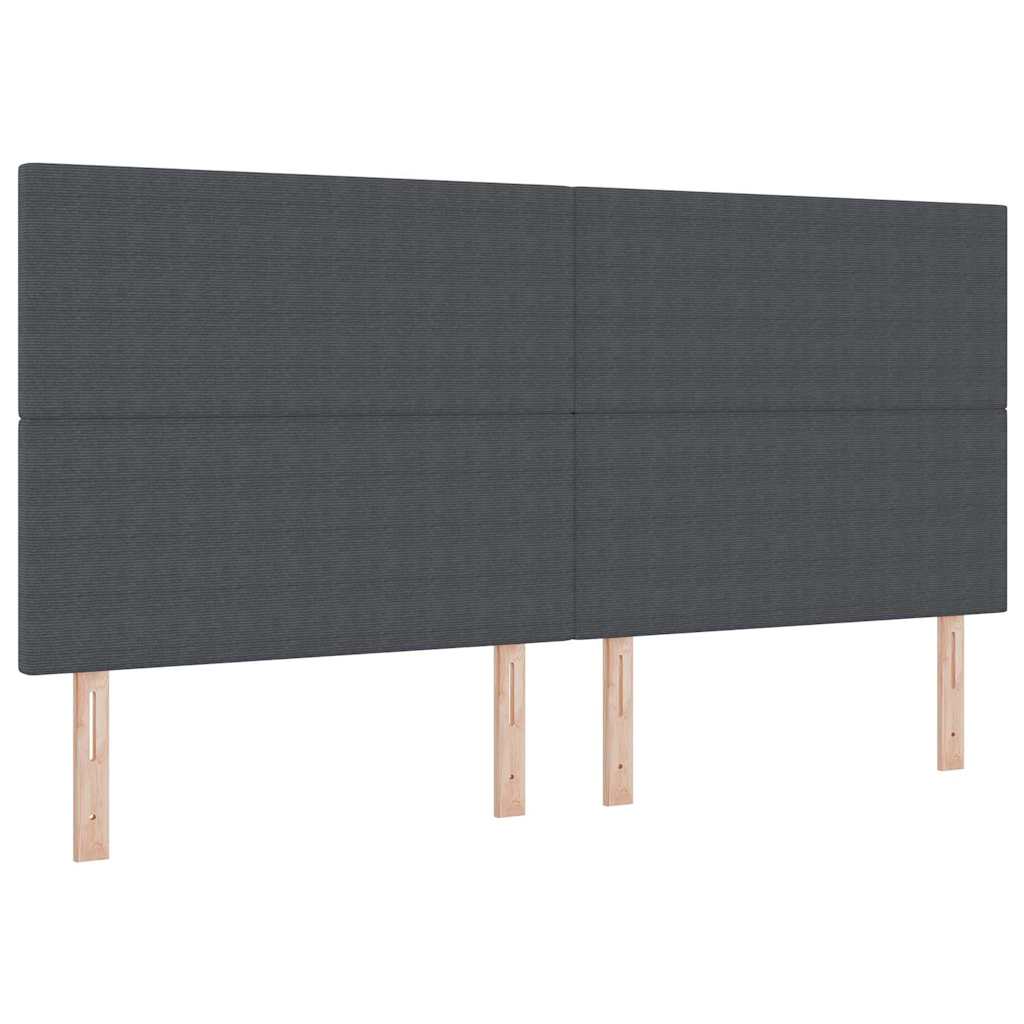 Boxspringbed Donkergrijs en Wit 200 x 200 cm Katoen Stof is nu te koop bij PeponiXL, paradijselijk wonen!