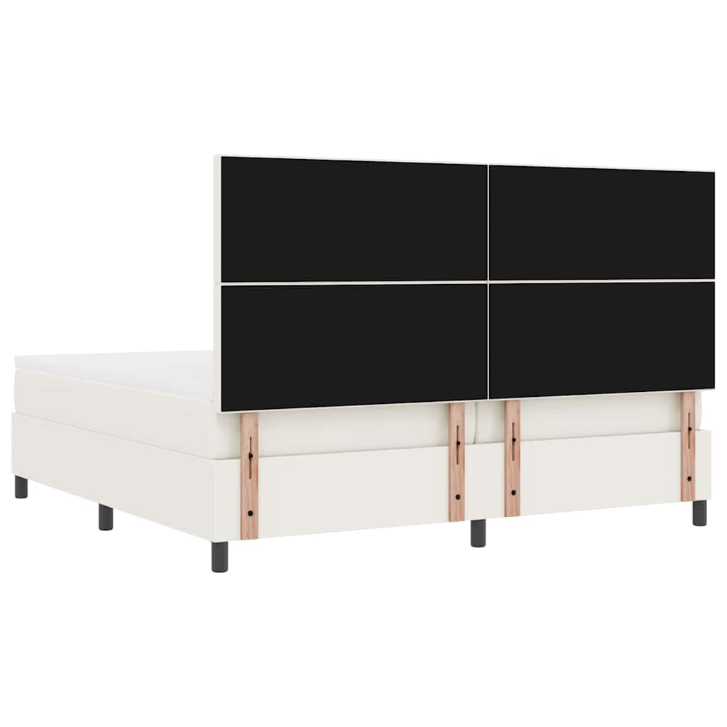 Boxspringbed Crème en Wit 200 x 200 cm Katoen Stof is nu te koop bij PeponiXL, paradijselijk wonen!