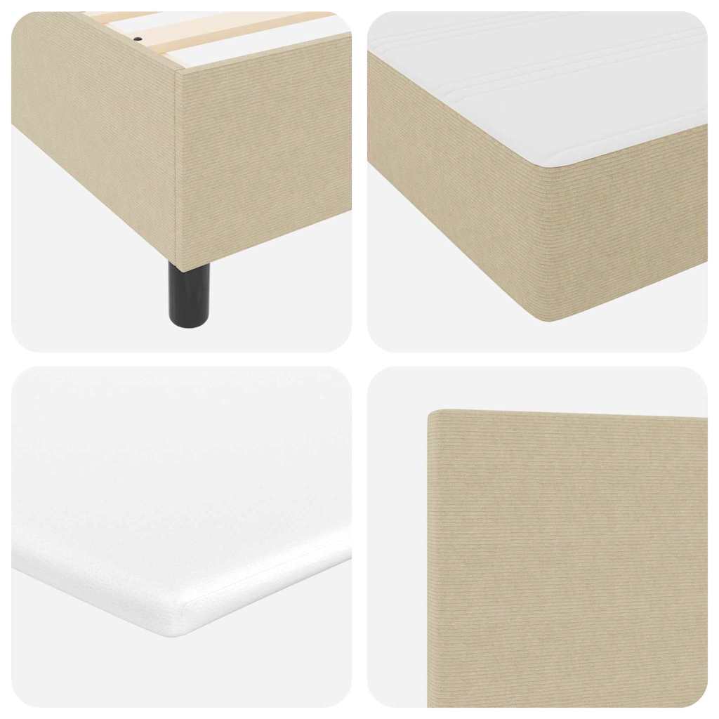 Boxspringbed Lichtgrijs en wit. 200 x 200 cm Katoen Stof is nu te koop bij PeponiXL, paradijselijk wonen!