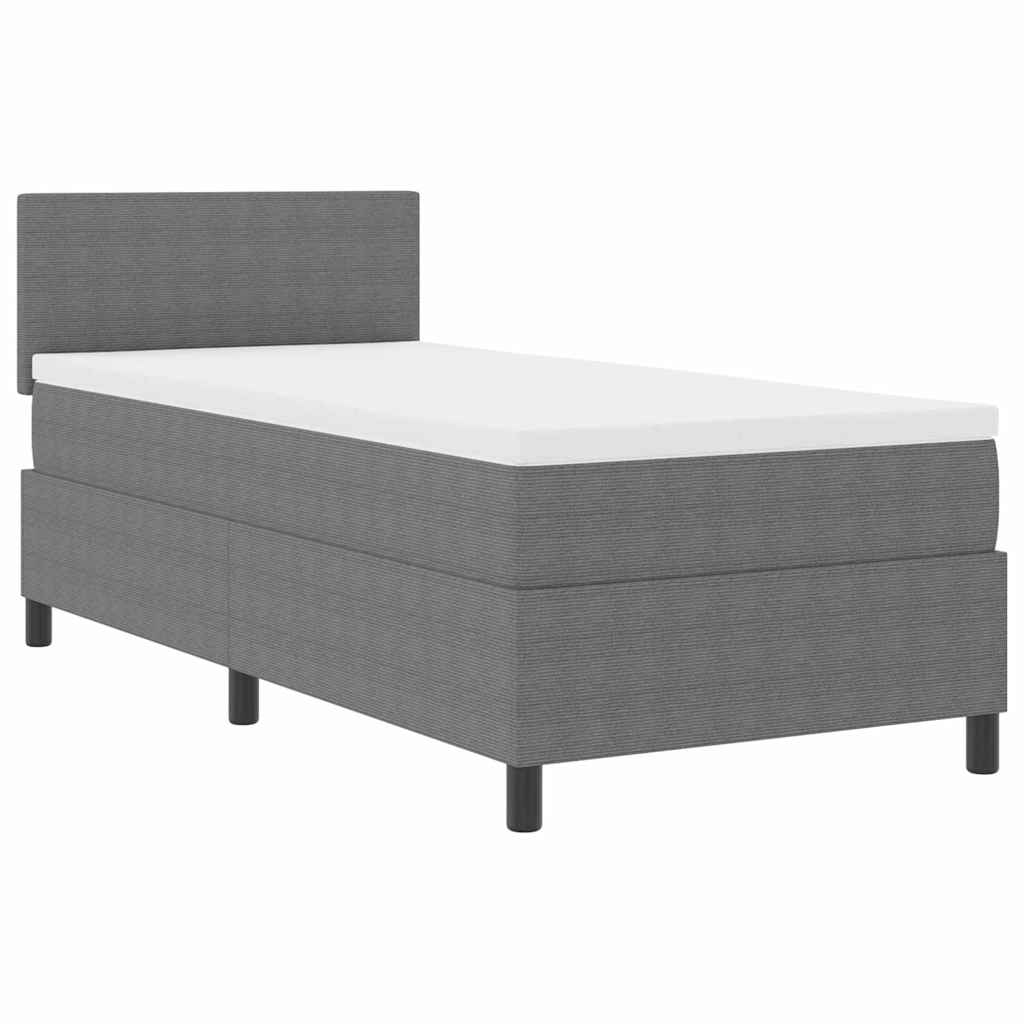 LED Box Spring Bed Lichtgrijs en wit. 80 x 200 cm Katoen Stof is nu te koop bij PeponiXL, paradijselijk wonen!