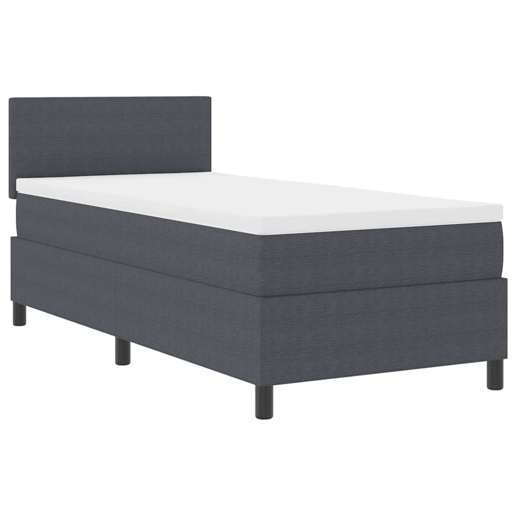LED Box Spring Bed Donkergrijs en Wit 80 x 200 cm Katoen Stof is nu te koop bij PeponiXL, paradijselijk wonen!