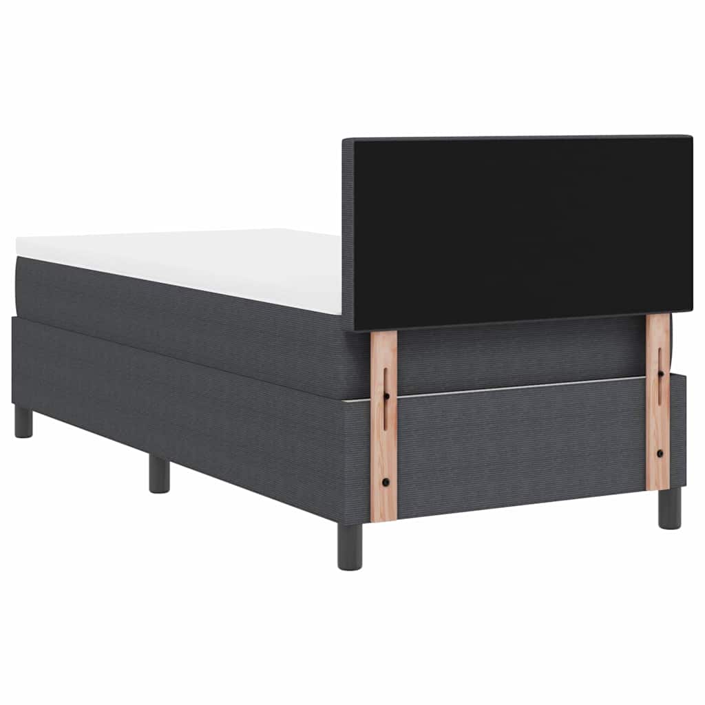 LED Box Spring Bed Donkergrijs en Wit 80 x 200 cm Katoen Stof is nu te koop bij PeponiXL, paradijselijk wonen!