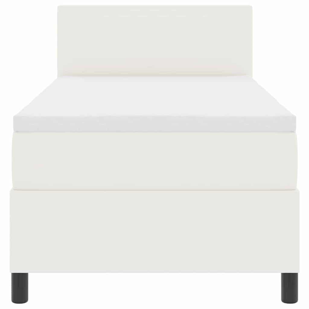 LED Box Spring Bed Crème en Wit 100 x 200 cm Katoen Stof is nu te koop bij PeponiXL, paradijselijk wonen!